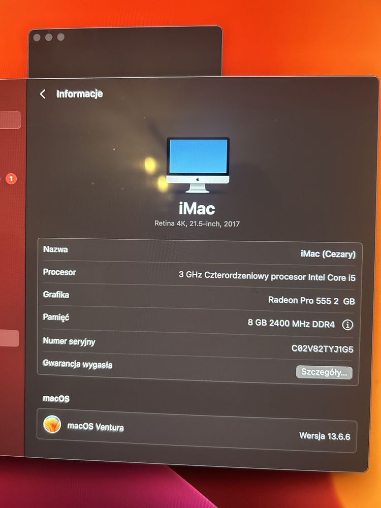 iMac Retina 4k, 2017 21,5’