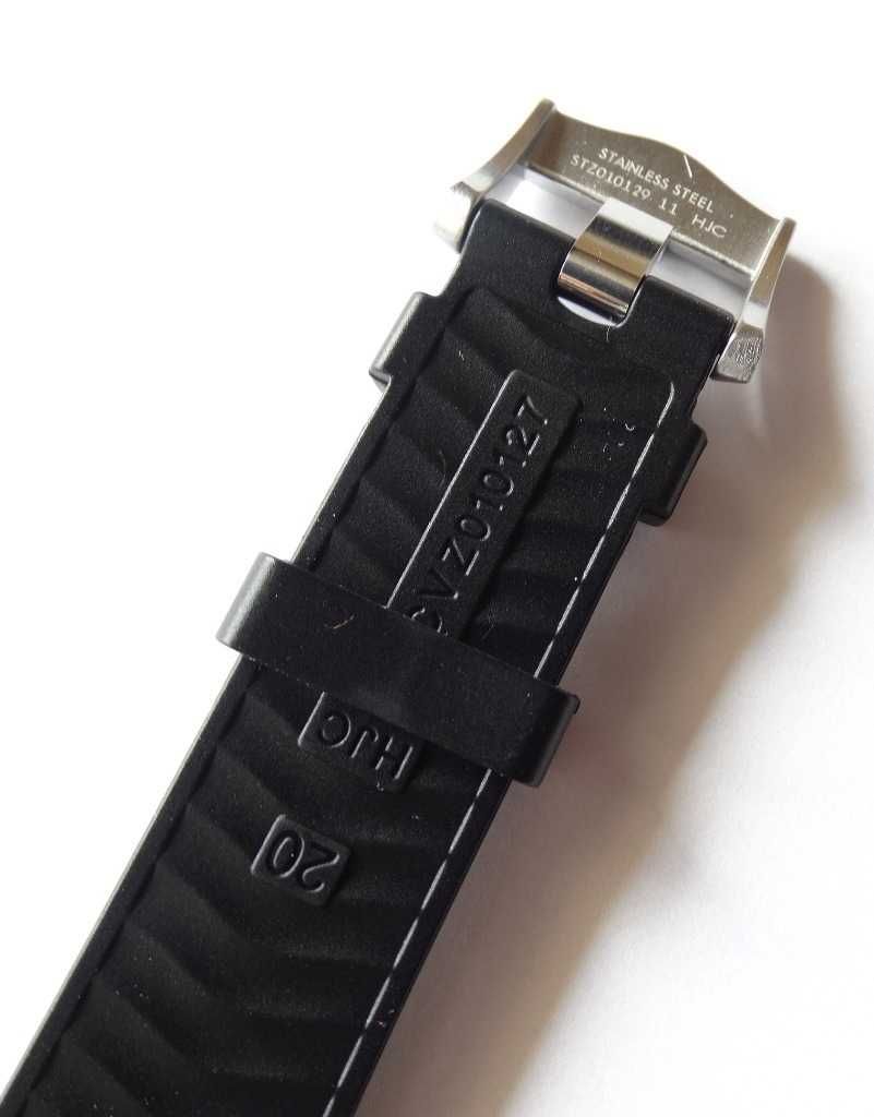 Pasek silikonowy gumowy 20mm do zegarka Omega Seamaster czarny klamra