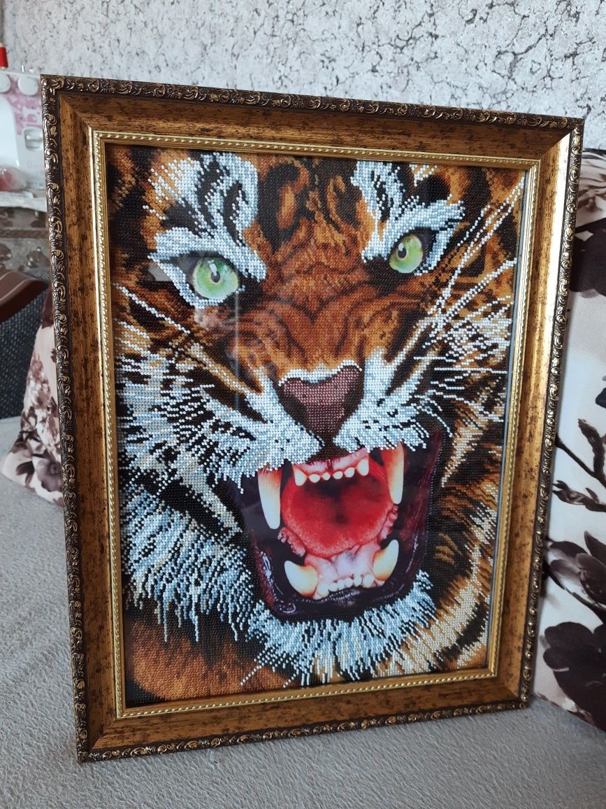 Картина бисером "Тигр"