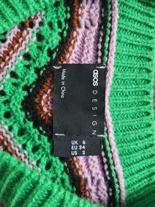 Kolorowa, dzianinowa sukienka - Asos