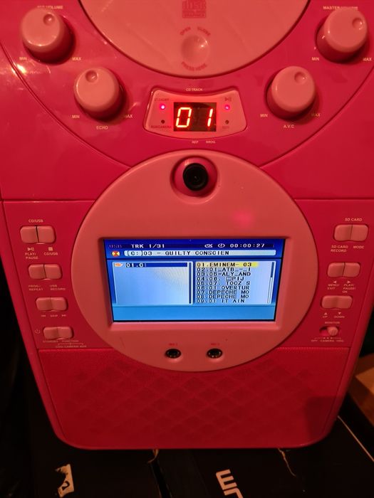 Zestaw do karaoke USB CD  bluetooth ekran LCD