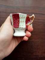 Mini chávena porcelana tipo limoge de coleção