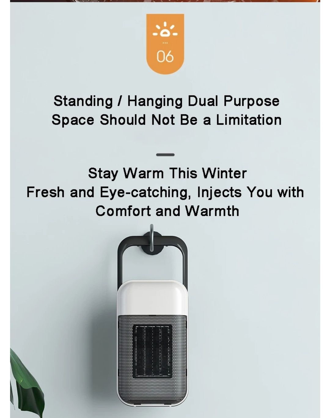 Mini aquecedor portátil 500w NOVO
