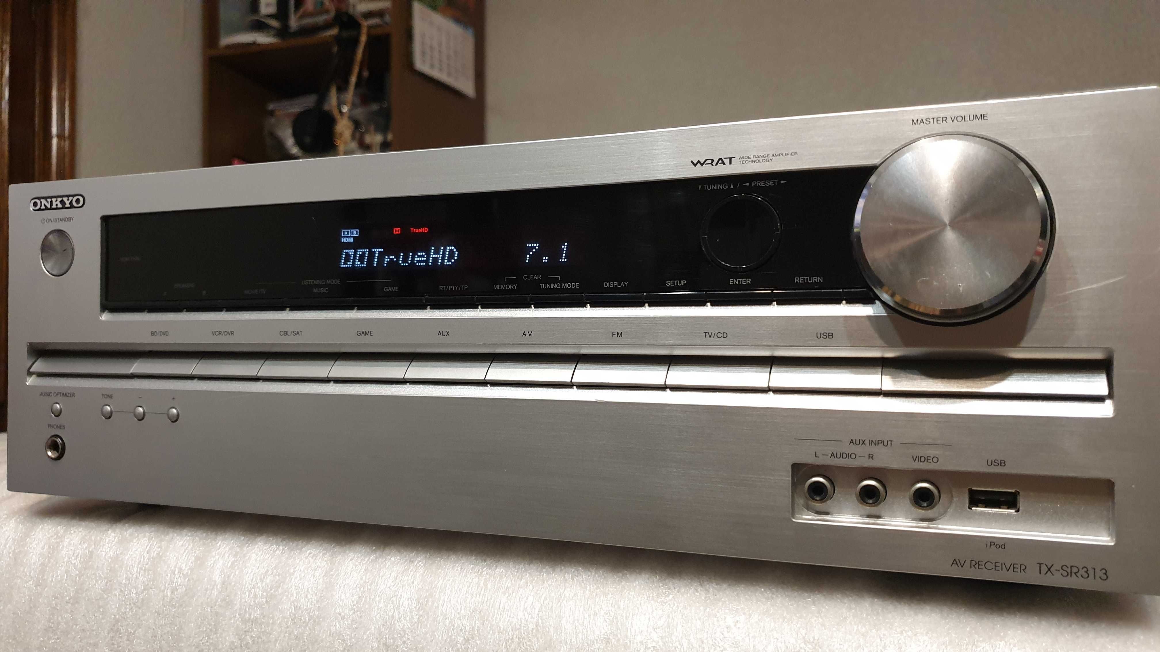 Ресивер Onkyo TX-SR313 5.1 TrueHD 3D WRAT ARC Opt Coax USB 100W FM