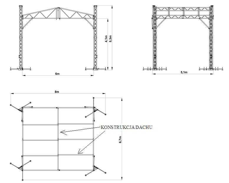 Zadaszenie sceny 5x6m, Faktury na przelew dla instytucji