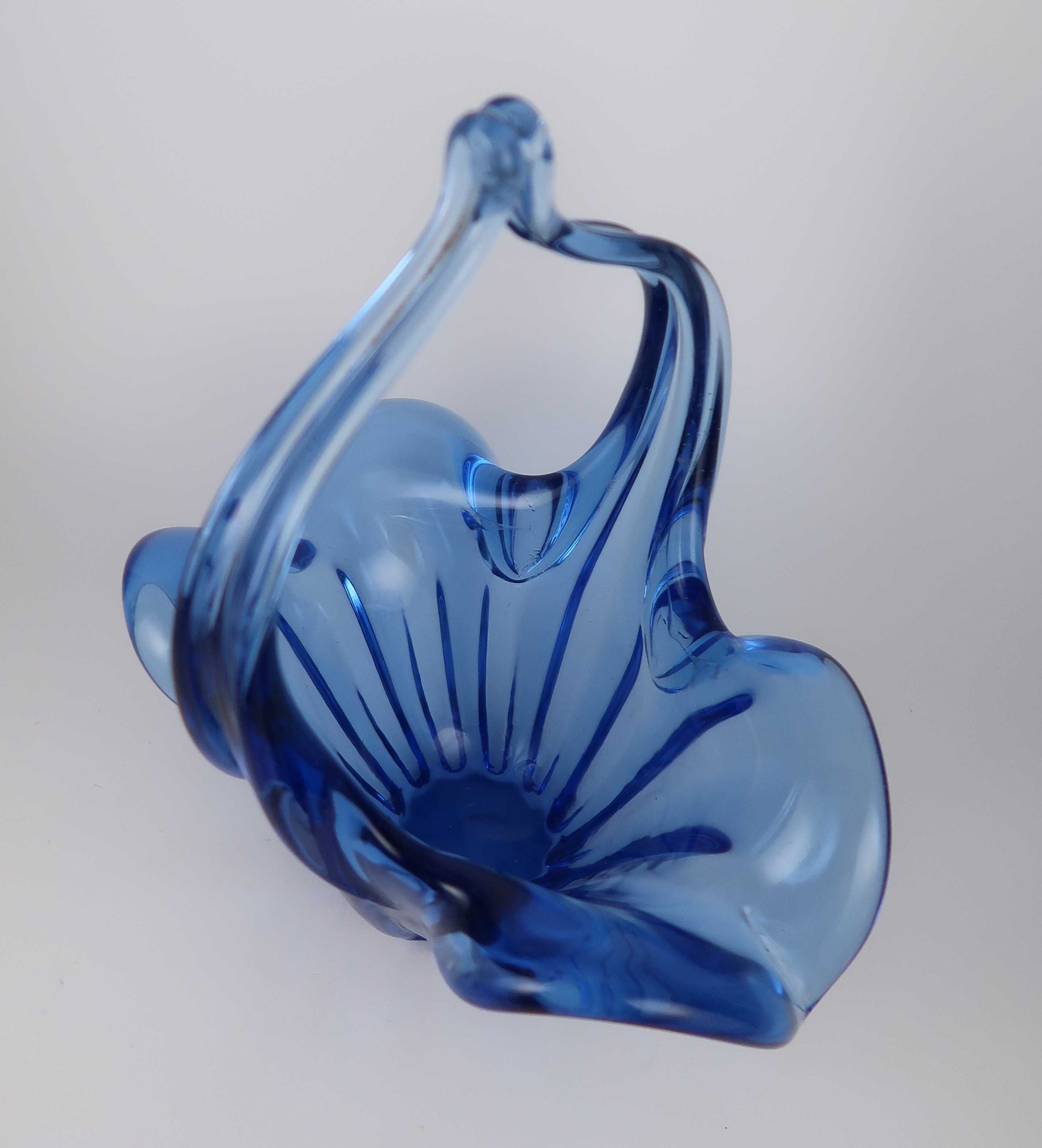 Cesta Centro de Mesa em vidro Murano azul