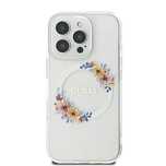 Etui Guess IML Flowers Wreath MagSafe na iPhone 16 Pro Max - przezrocz