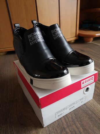 Nowe Czarne buty sneakersy na koturnie roz. 36