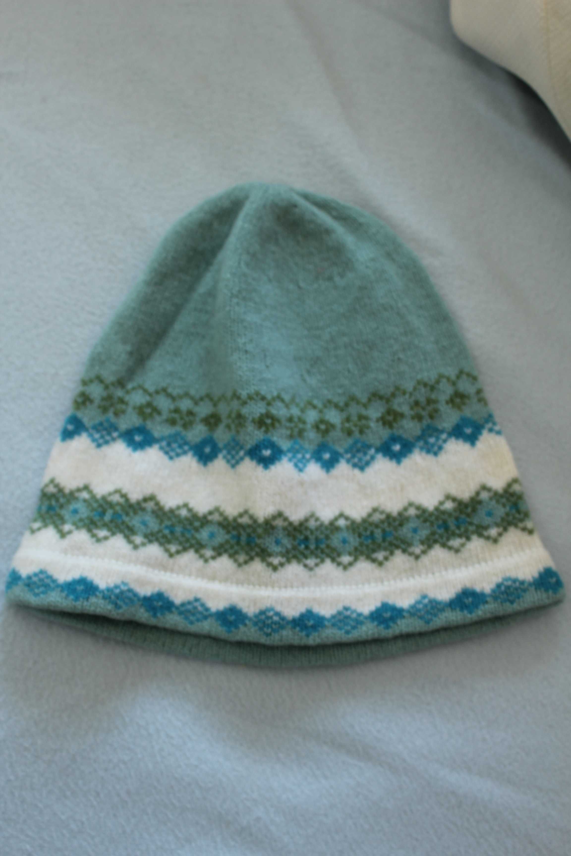 Gorro de lã azul