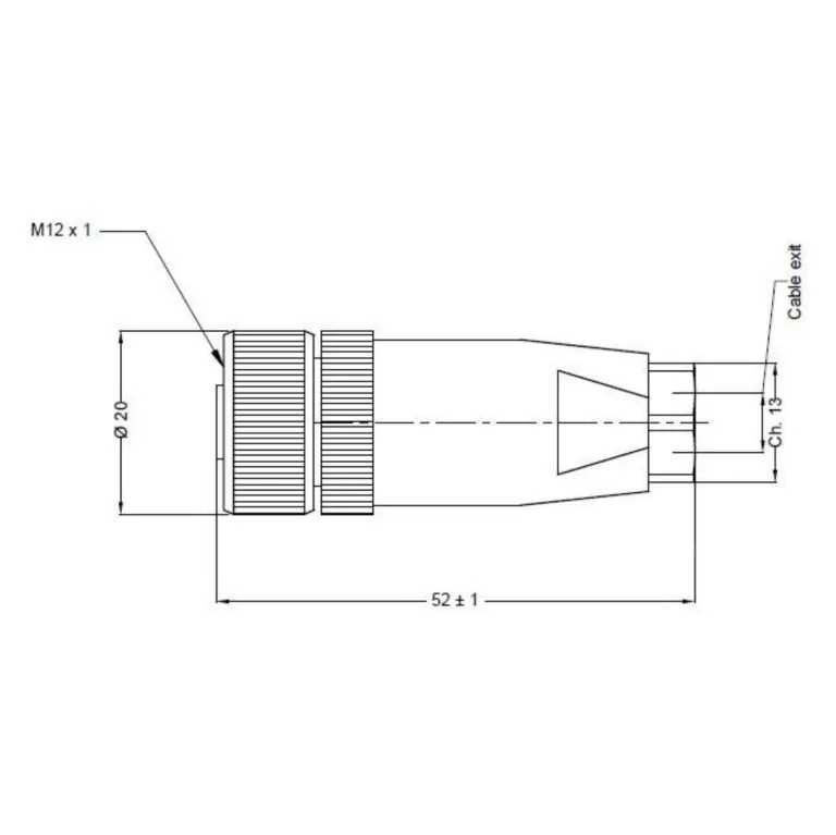 Конектор розбірний M12, 5-pin, CRM12-5R-P Nbk Sensor