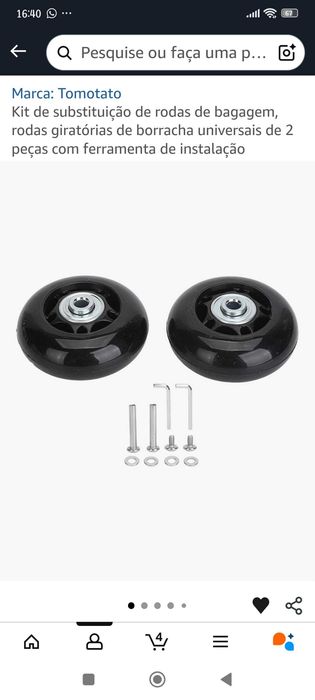 Kit substituição rodas malas viagem