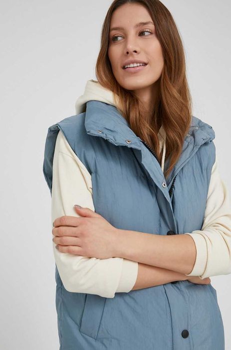 Answear Lab S bezrękawnik damski ocieplacz niebieska ciepła