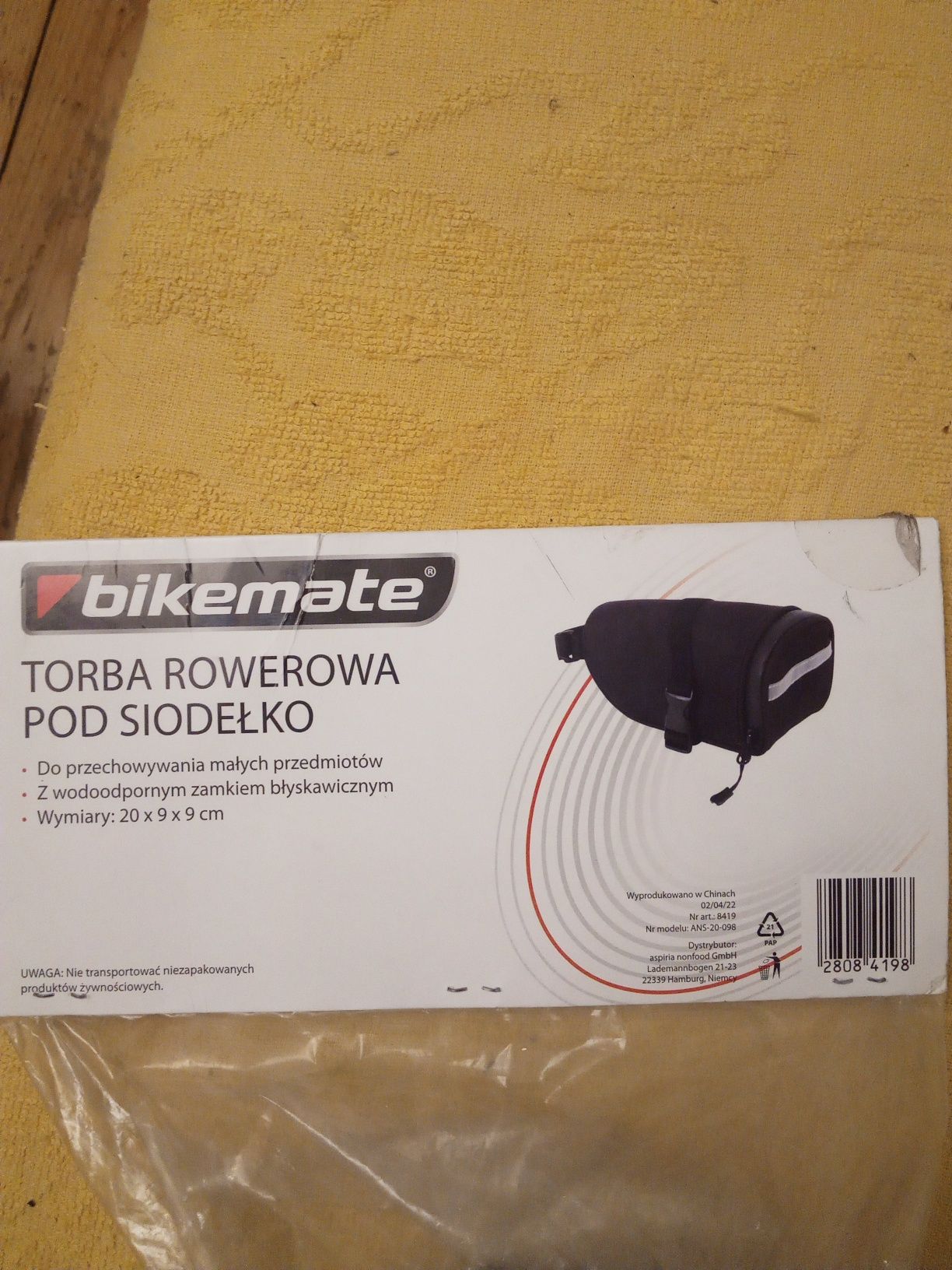 Bikemate torba rowerowa pod siodełko nowa.