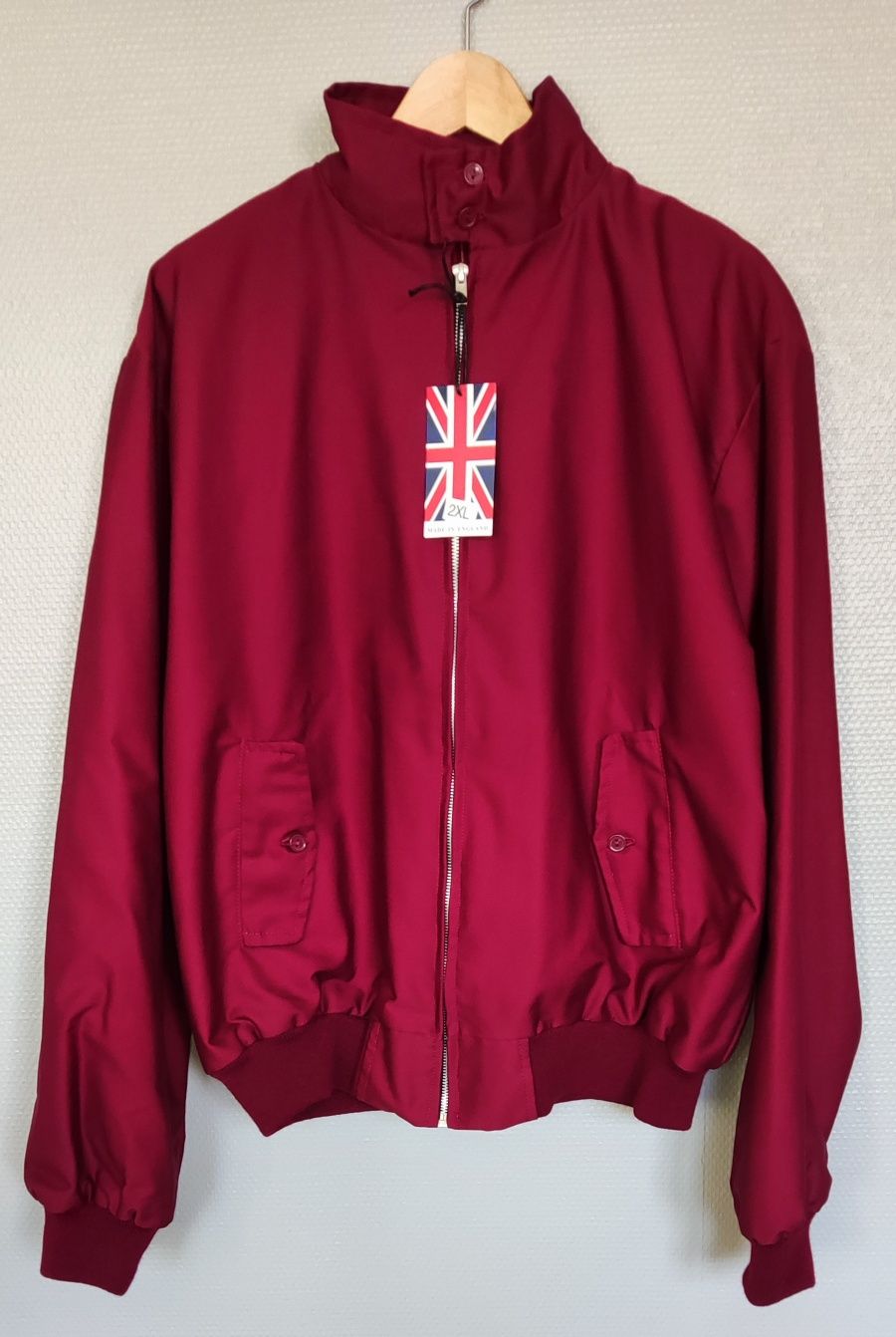 NOWE Klasyczna męska kurtka Harrington 2XL - Burgundowa