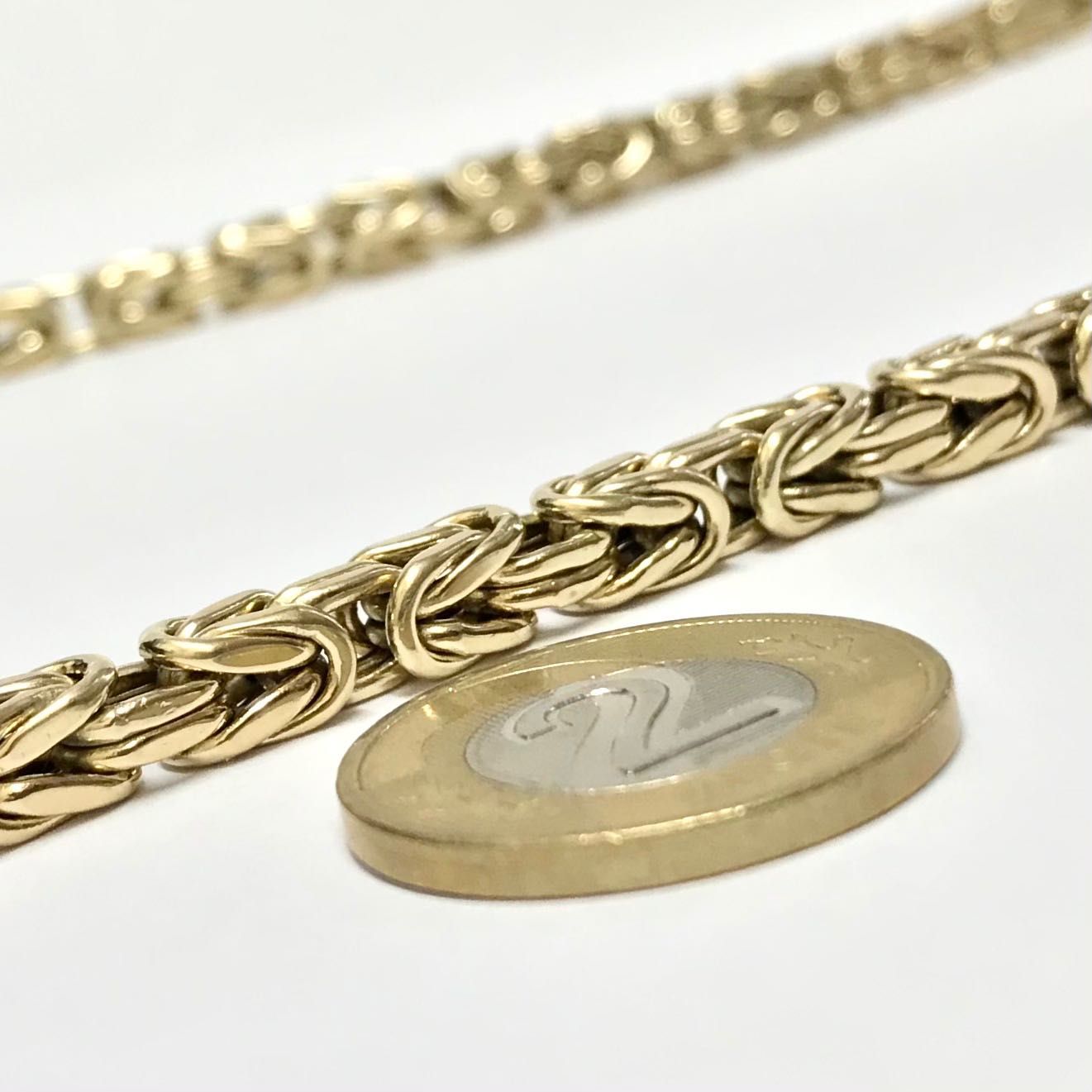 Złoty ŁAŃCUSZEK męski 14K KRÓLEWSKI splot CUD 66cm