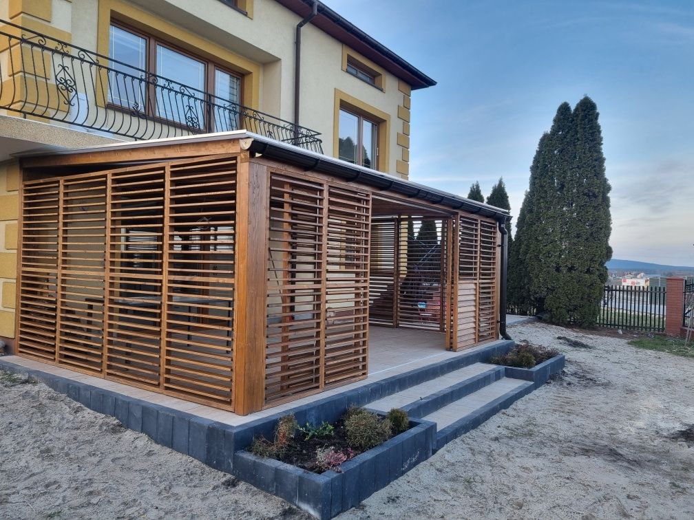 Drewniane Zadaszenie Tarasu Pergola Carport Ruchome deseczki Kielce
