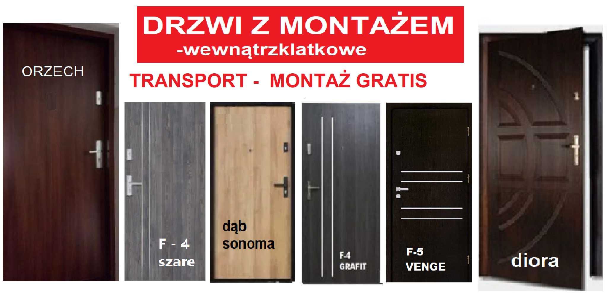 Drzwi ZEWNĘTRZNE do mieszkania wejściowe z montażem-drewniane-metalowe