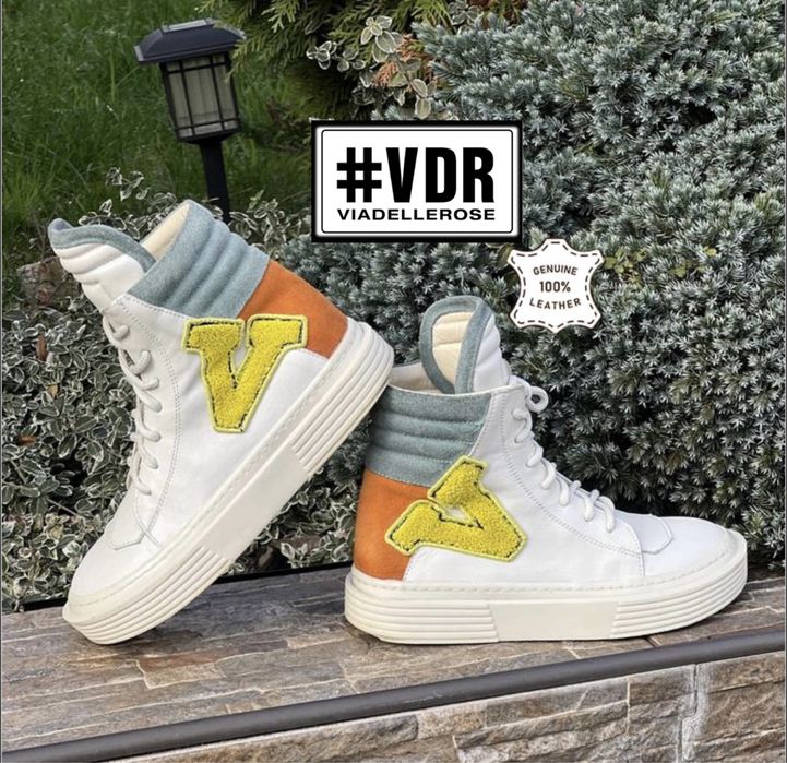 Viadellerose стильні фірмові шкіряні кросівки черевики жіночі 36р.