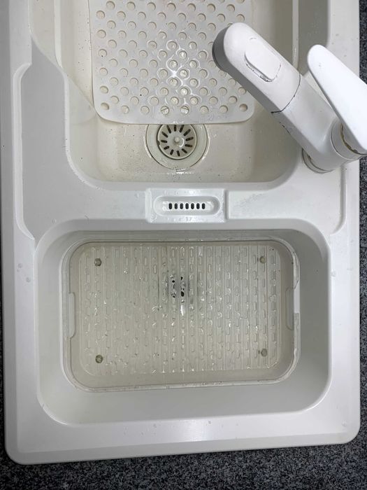 Lava-louças em Fibra  Branco com 2 Cubas (oferta misturadora)