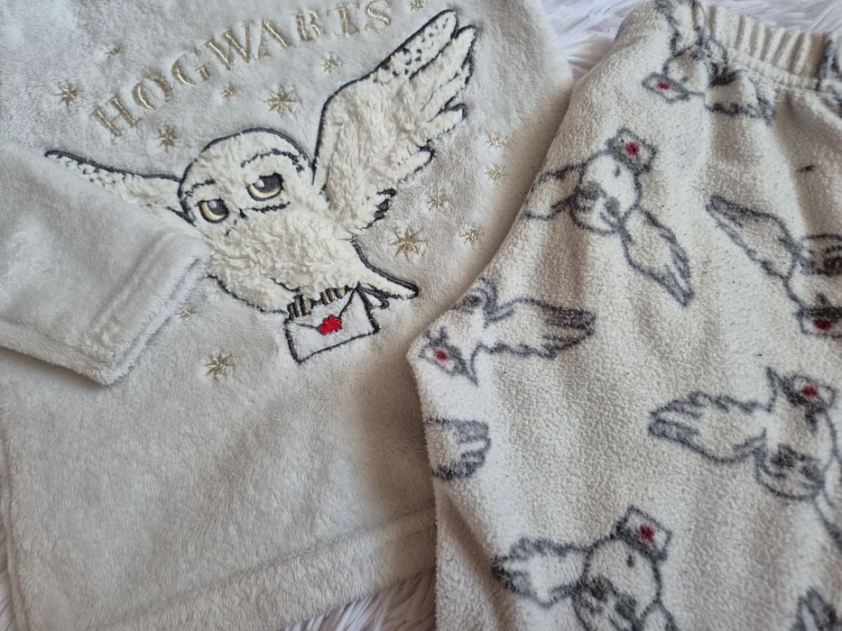 Harry Potter polarowa pidżama biała sowa 86/92