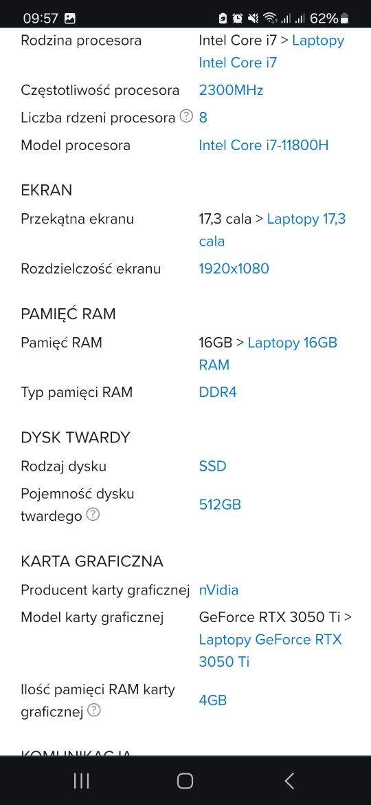 MSI Katana GF76 (nie acer, asus, Lenovo, Samsung, HP)