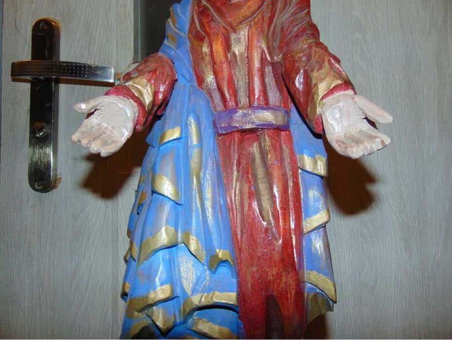 Przedwojenna drewniana figura Św.Józef,wys.54 cm.