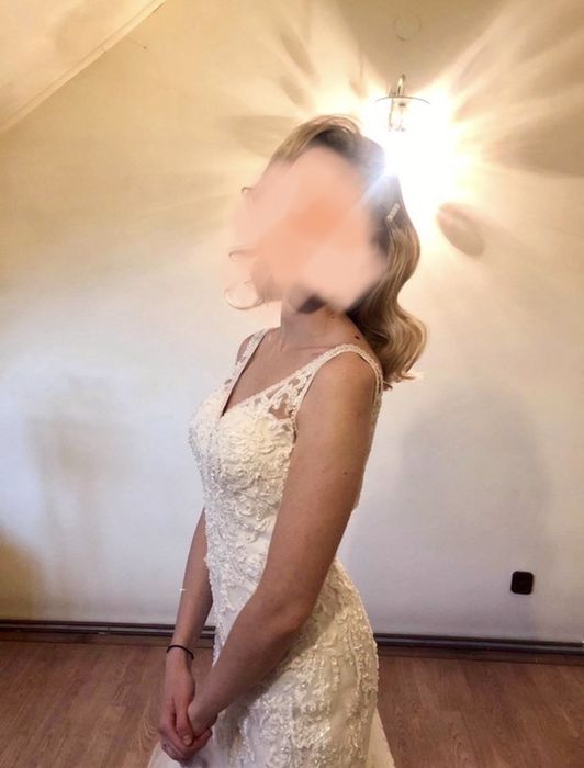 Suknia ślubna Demetrios 1044 rybka tren