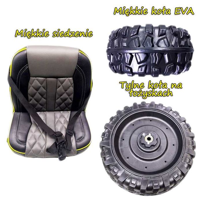 Duży Traktor na akumulator dla dziecka z przyczepą Na łożyskach Hit