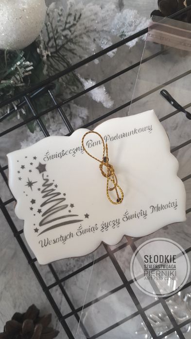 Świąteczny bon podarunkowy *bez banknotu. pierniki na Mikołajki