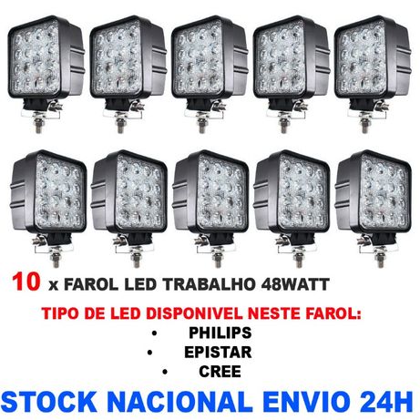 10 x Projector farol led Trabalho 48Watt Espalahdor Entrega 24h / Novo