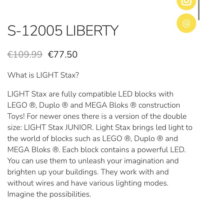 Legos com luz LED light stax