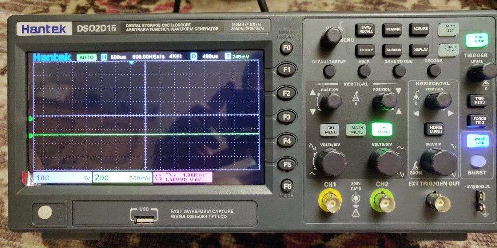 Осциллограф Hantek DSO2D15 AFG + 1CH 150MHz с генератором сигнала