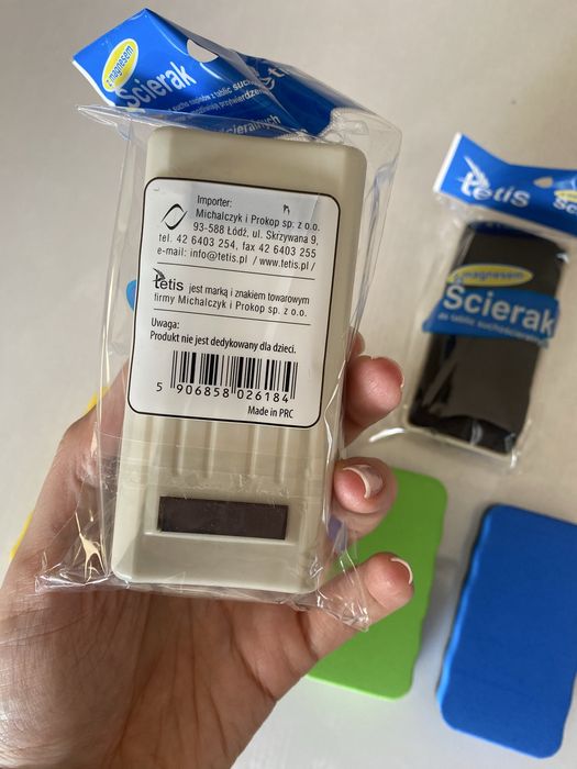 NOWE gąbki magnetyczne do tablicy suchoscieralnej 6 sztuk