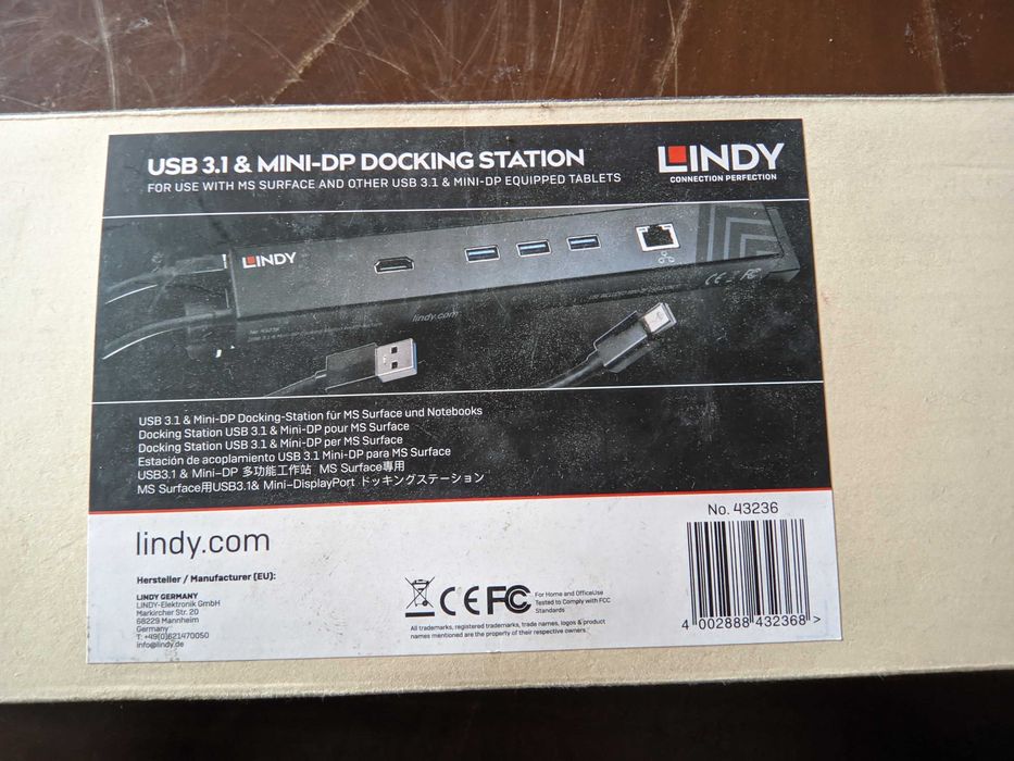 Stacja dokujaca Lindy 43236 USB 3.1 + Mini DP