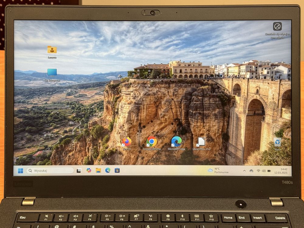 Laptop Lenovo ThinkPad T480s i5-8350U/12GB/256GB/14,1"FHD/FP/SC/W11Pro