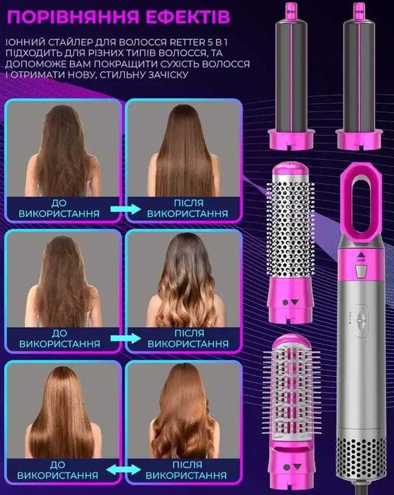 Фен - Стайлер 5в1 Коробка чехол, Мультистайлер 5 в 1 , Ионный стайлер