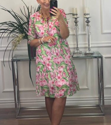 Sukienka Plus Size w kwiaty - Nowa