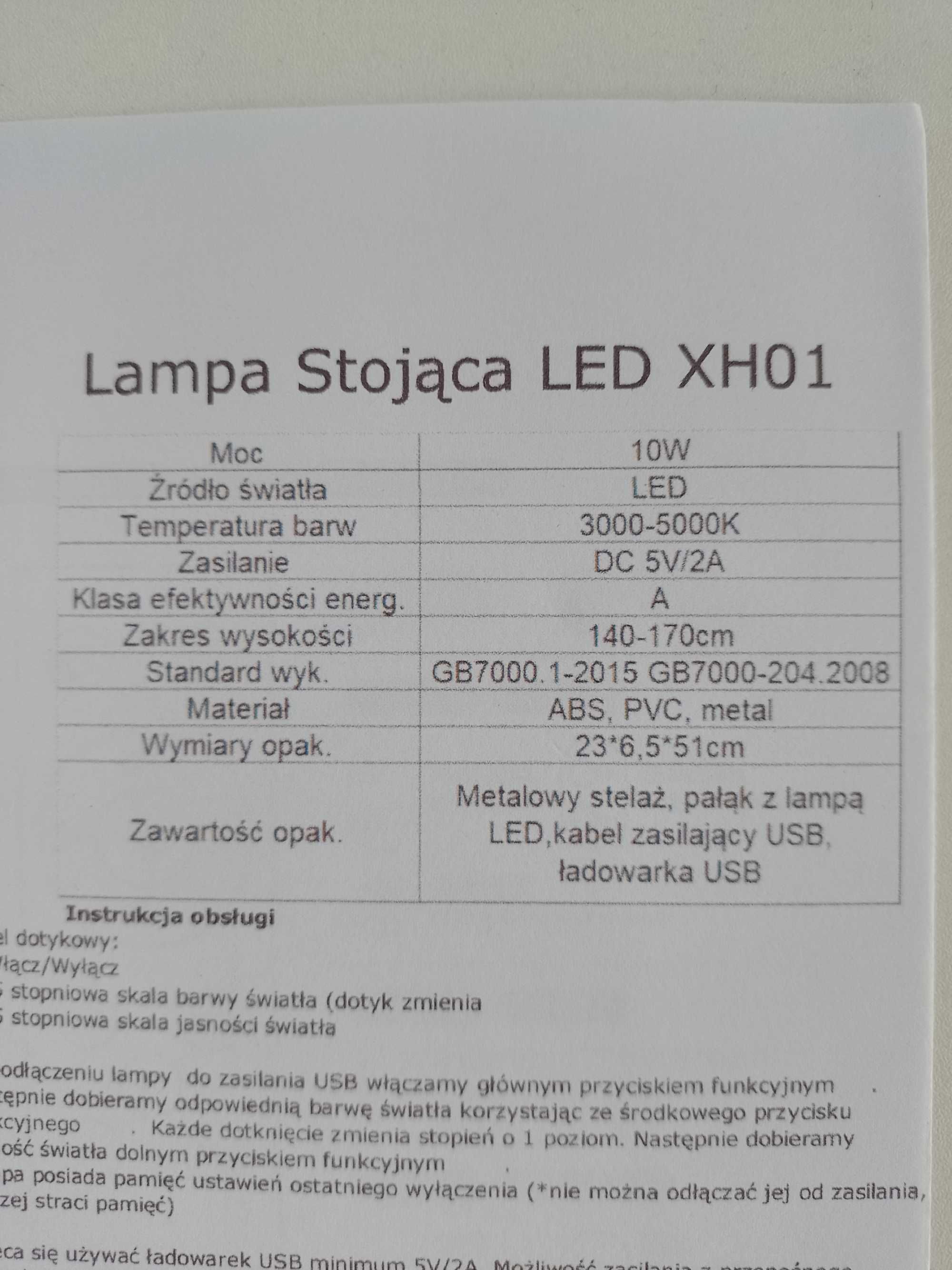 Lampa podłogowa ledowa czarna - nowa