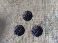 3 botões em têxtil com fios entrecruzados para casaco (volumosos)