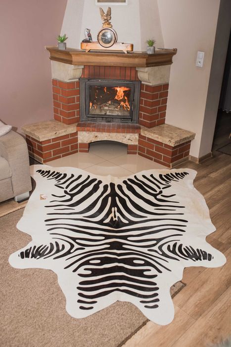 Skóra Naturalna Bydlęca Wzór Zebry Skóra z Zebry