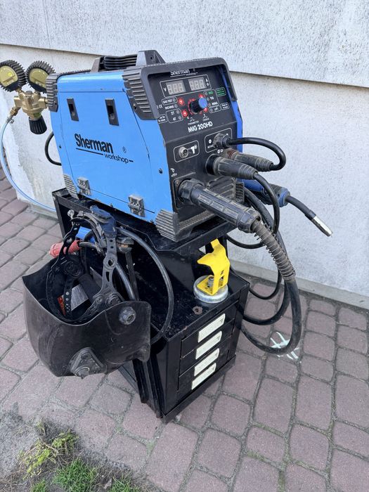 Spawarka/ migomat sherman MIG 200HD przyłbica wózek