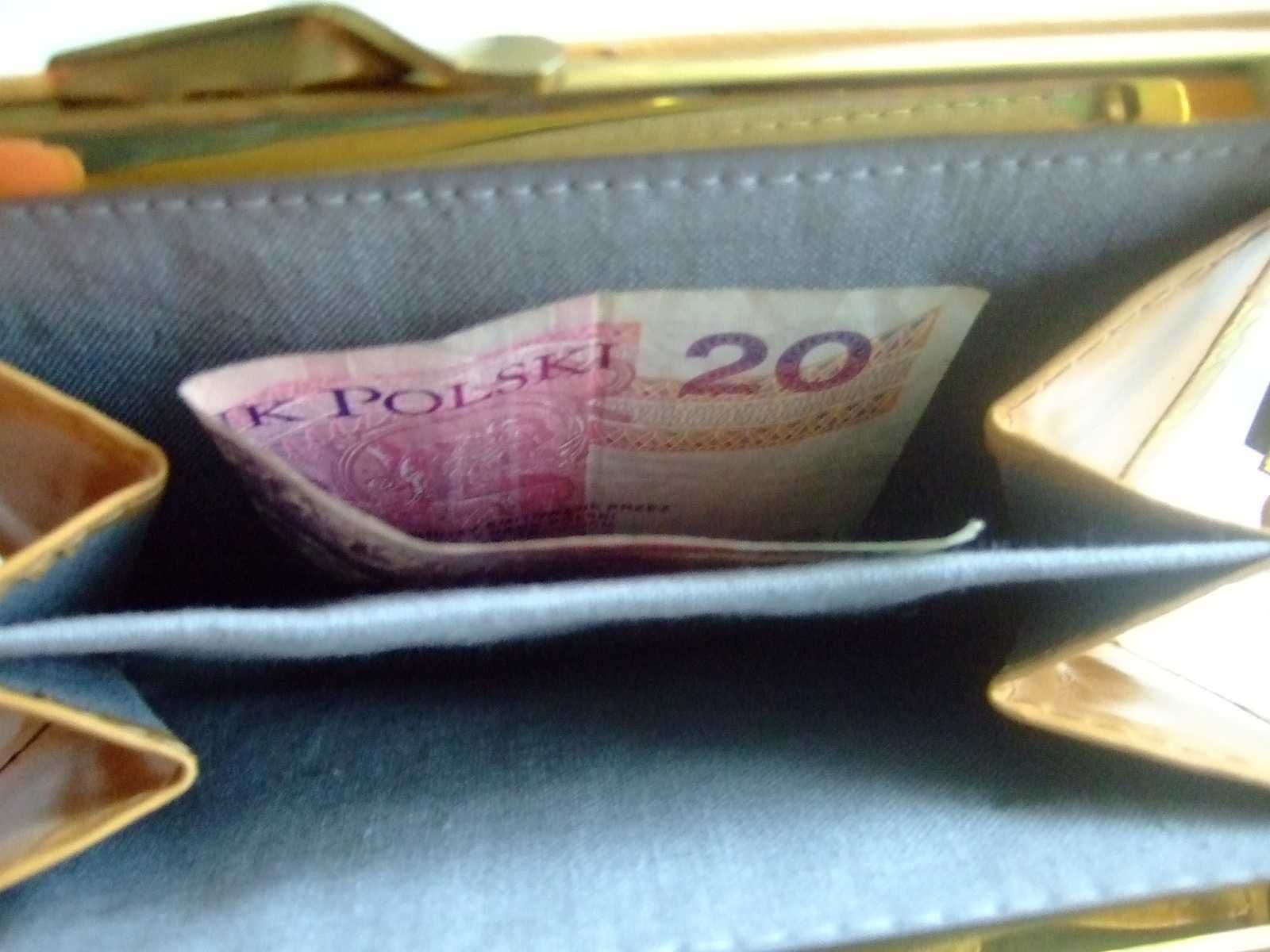 Portfel portmonetka damska żółta skaj sztuczna skóra PRL