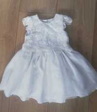 Biała sukienka z koronką tiul 86