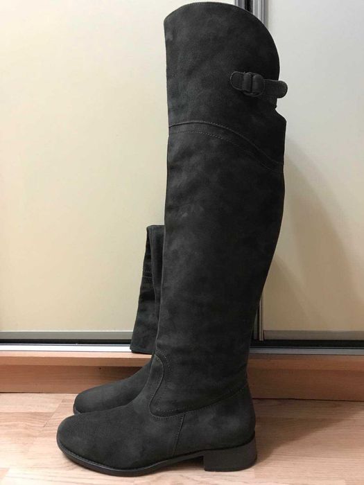 Ботфорты Lavorazione сапоги натур. замша кожа р.41/42 ст. 27-26,5см