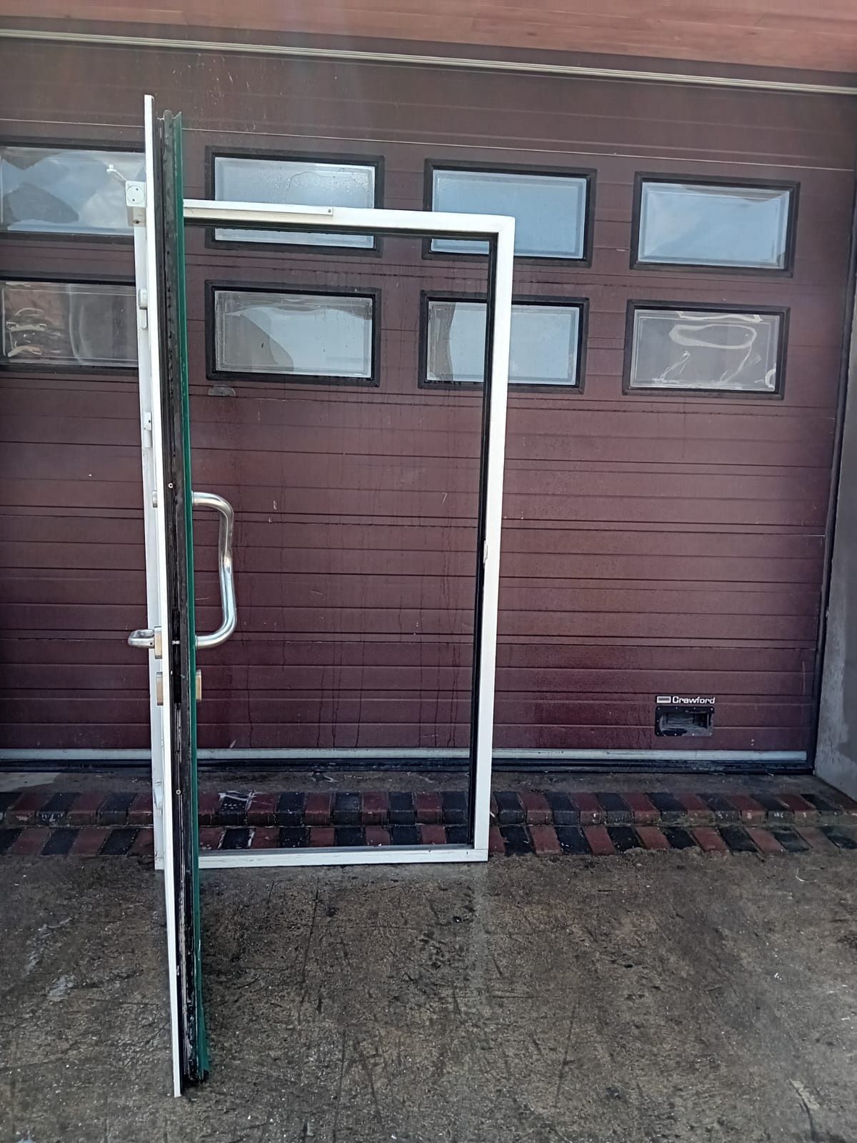 Drzwi aluminiowe zielone 114x215 Niemieckie DOWÓZ CAŁY KRAJ