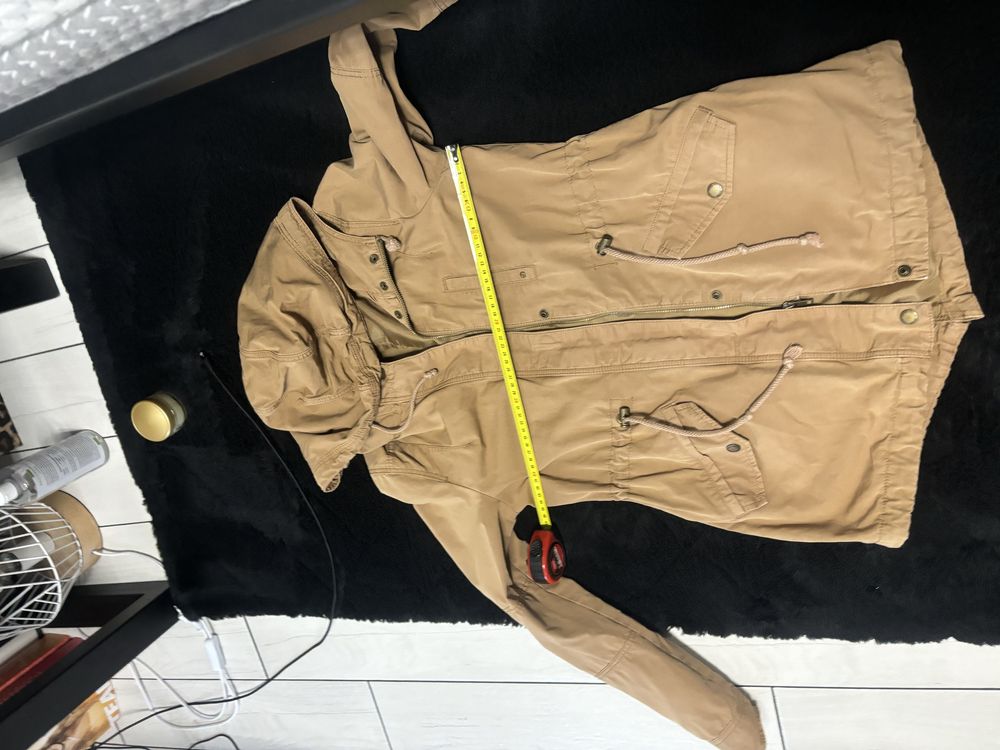 Kurtka XS parka cappuccino - beż jesienna kurtka trencz
