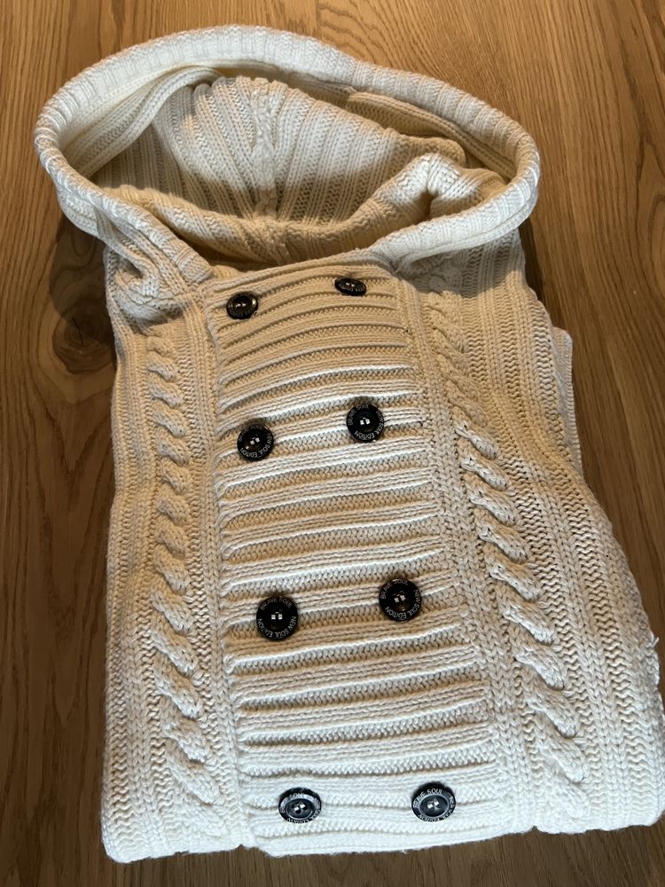 Modny męski biały sweter z kapturem Brave Soul XL