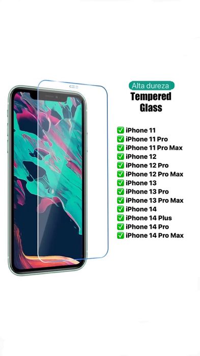 IPHONE - Películas vidro temperado ecrã