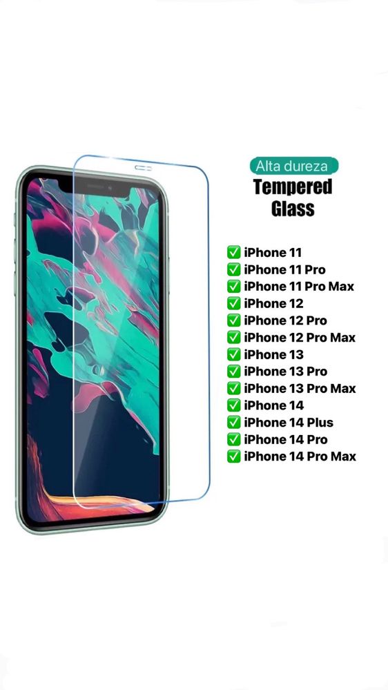 IPHONE - Películas vidro temperado ecrã
