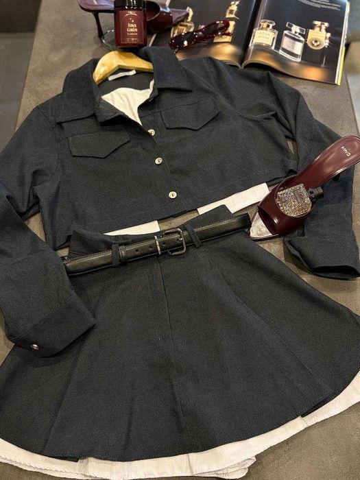 Жіночий вельветовий Костюм двійка‼️піджак + юбка з підкладкою шортиків